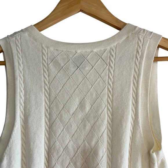 Sunday Best wool & cotton cable knit sweater vest size S excellent condition - Picture 6 of 9